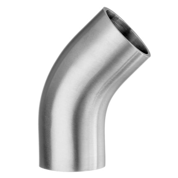 Sanitary Fitting - 304 Stainless Steel Polished - Butt Weld - 45 Elbow - 3" Tube OD