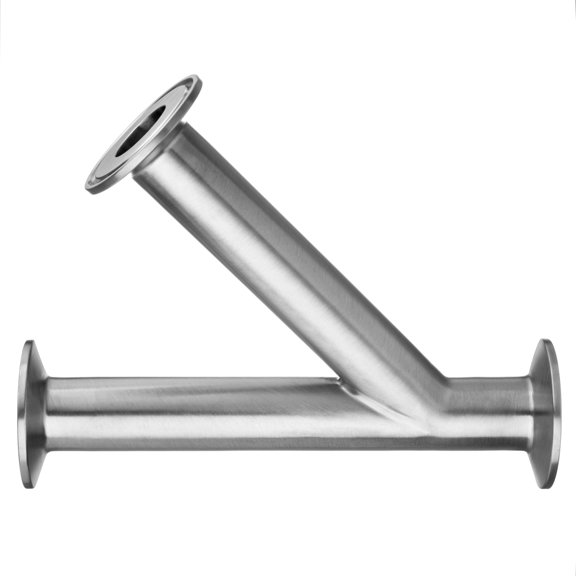 Sanitary Fitting - 304 Stainless Steel - Quick-Clamp - 45 Tee - 1-1/2" Tube OD