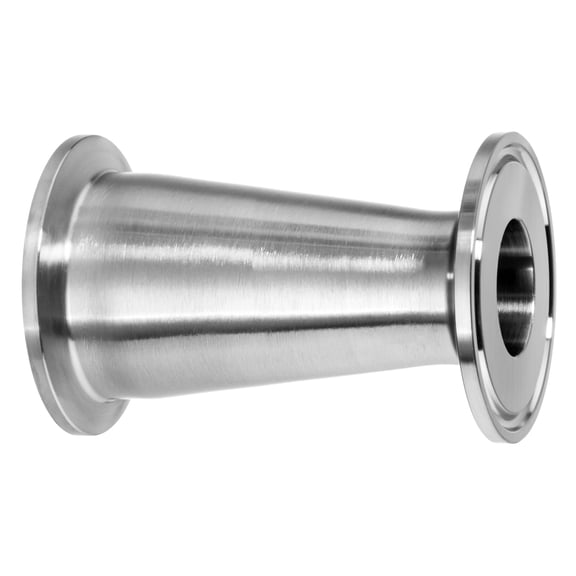 Sanitary Fitting - 304 Stainless Steel - Quick-Clamp - Concentric Reducer - 4" x 3" Tube OD