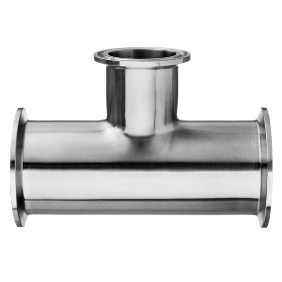 Sanitary Fitting - 304 Stainless Steel - Quick-Clamp - Tee Reducer - 4" x 3" Tube OD