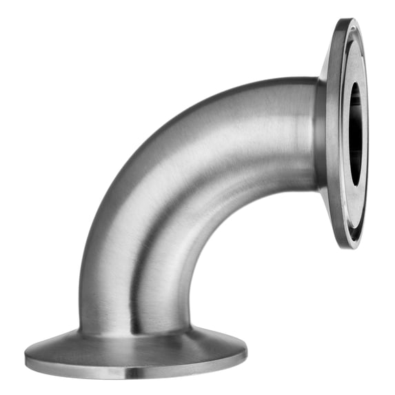 Sanitary Fitting - 316 Stainless Steel - Quick-Clamp - 90° Elbow - 1-1/2" Tube OD