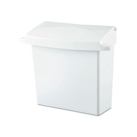 Rubbermaid Commercial Sanitary Napkin Receptacle with Rigid Liner Rectangular Plastic White 614000