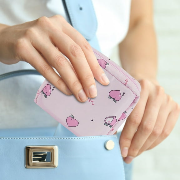 Sanitary Napkin Storage Bag 12x12cm 2 Pack Zipper Privacy Pouch Waterproof Lightweight Compact Organizer for Teen Girls Women First Period Discreet Menstrual Pad Holder Office School Travel Gift