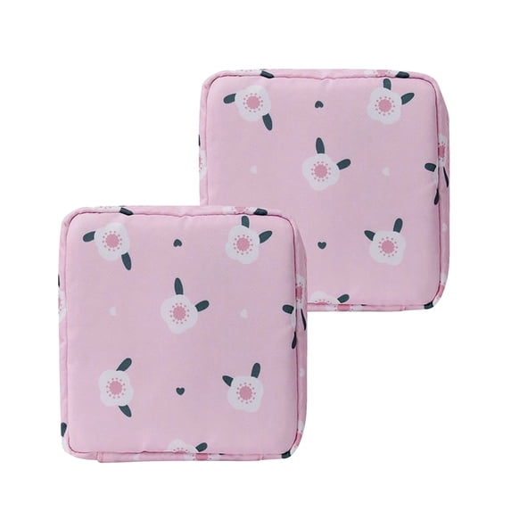 Sanitary Napkin Storage Bag 2pc, Period Bag for Women with Zipper, Small Sanitary Pad Pouch for Purse, Compact Period Pouch for School, First Period Gift for Teen Girls