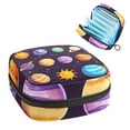 thumbnail image 1 of Sanitary Napkin Storage Bag, Cartoon Space Planets and Stars Pattern Portable Menstrual Pad Bag for Teen Girls Store Panty Liners Tampons Sanitary Pads for Women Ladies, 1 of 6