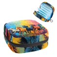 thumbnail image 1 of Sanitary Napkin Storage Bag, Colorful Running Horses Portable Menstrual Pad Bag for Teen Girls Store Panty Liners Tampons Sanitary Pads for Women Ladies, 1 of 6