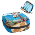 thumbnail image 1 of Sanitary Napkin Storage Bag, Funny Giraffe Wildlife Blue Ocean Beach Coastal Coral Portable Menstrual Pad Bag for Teen Girls Store Panty Liners Tampons Sanitary Pads for Women Ladies, 1 of 6