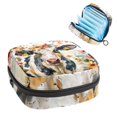thumbnail image 1 of Sanitary Napkin Storage Bag for Girls Women, Portable First Period Pads Bag Tampons Holder Girls Travel Makeup Bag, Large Capacity Art Cow Floral Oil Painting Style, 1 of 6