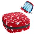 thumbnail image 1 of Sanitary Napkin Storage Bag for Girls Women, Portable First Period Pads Bag Tampons Holder Girls Travel Makeup Bag, Large Capacity Snowflakes and Stars Christmas Pattern, 1 of 6
