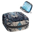 thumbnail image 1 of Sanitary Napkin Storage Bag for Girls Women, Portable First Period Pads Bag Tampons Holder Girls Travel Makeup Bag, Large Capacity Wolf Aesthetic Pattern, 1 of 6