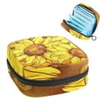 thumbnail image 1 of Sanitary Napkin Storage Bag for Girls Women, Portable First Period Pads Bag Tampons Holder Girls Travel Makeup Bag, Large Capacity Yellow Sunflower Seamless Pattern, 1 of 6