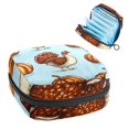 thumbnail image 1 of Sanitary Napkin Storage Bag for Girls Women, Portable First Period Pads Bag Tampons Holder Girls Travel Makeup Bag, Large Capacity Cartoon Thanksgiving Turkey Bird and Pumpkin, 1 of 6