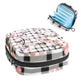 thumbnail image 1 of Sanitary Napkin Storage Bag for Girls Women, Portable First Period Pads Bag Tampons Holder Girls Travel Makeup Bag, Large Capacity Cherry Blossoms and Plaid Pattern, 1 of 6
