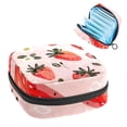 thumbnail image 1 of Sanitary Napkin Storage Bag, Strawberry and Cute Flower on Pink Background Portable Menstrual Pad Bag for Teen Girls Store Panty Liners Tampons Sanitary Pads for Women Ladies, 1 of 6