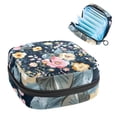 thumbnail image 1 of Sanitary Napkin Storage Bag, Yellow Pin k Flowers Floral Pattern Portable Menstrual Pad Bag for Teen Girls Store Panty Liners Tampons Sanitary Pads for Women Ladies, 1 of 6