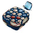 thumbnail image 1 of Sanitary Napkin Storage Bag, Zipper Menstrual Cup Pouch Feminine Menstruation First Period Pads Holder for Girls Women Ladies, Baseball, 1 of 7