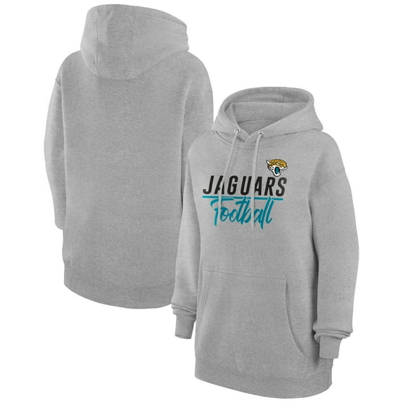 Women's G-III 4Her by Carl Banks Heather Gray Jacksonville Jaguars Graphic Fleece Pullover Hoodie