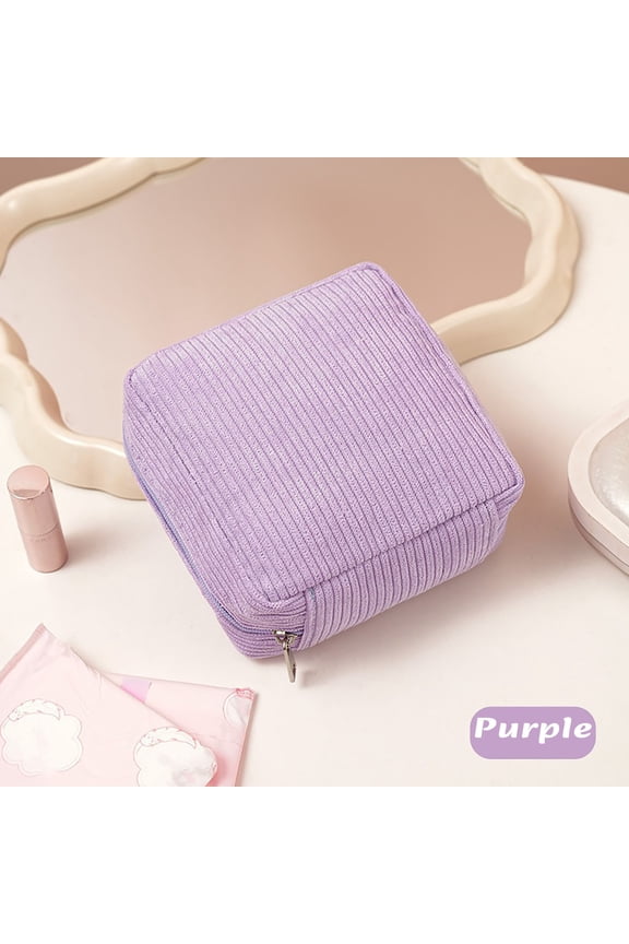 Sanitary Pad Storage Bag, Portable Period Pouch Organizer for Women Girls, Discreet Travel Menstrual Pad Case with Zipper, Small Hygiene Bag for Purse School Office Use
