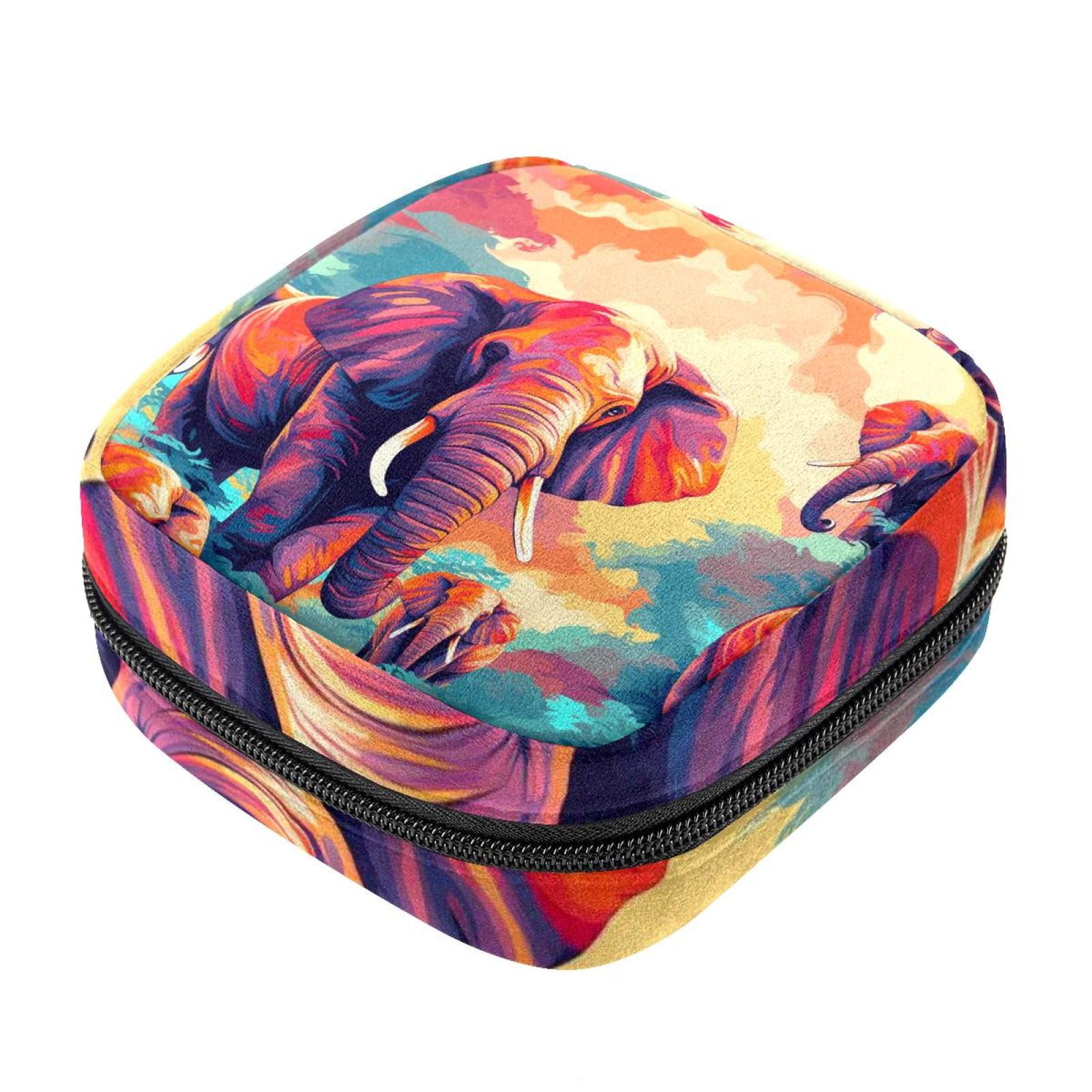 Sanitary Pads Bags, Elephant Menstrual Cup Pouch Nursing Pad Holder