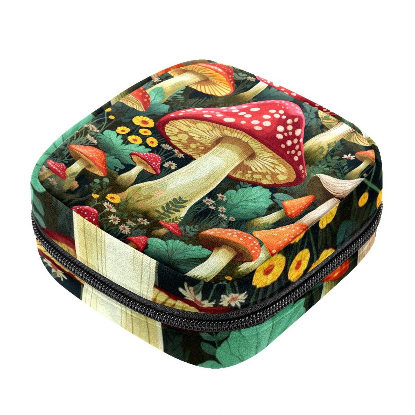 Sanitary Pads Bags, Mushroom Menstrual Cup Pouch Nursing Pad Holder