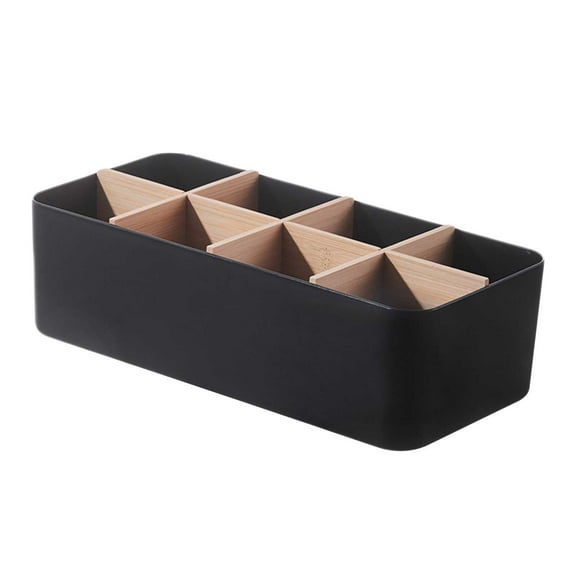 Black Desktop Storage Box for Cosmetics Organizing, Multi-Purpose Office Plastic Shelves Sundries Organizer