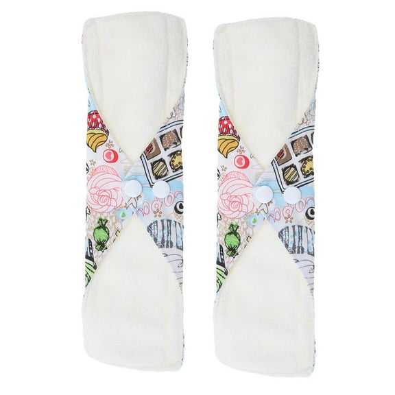 Sanitary Reusable Menstrual Pads, Washable Natural Napkins Overnight Long Panty Liners for and Incontinence