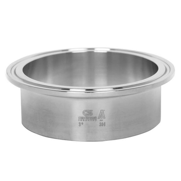 Sanitary Tri Clamp Ferrule, 4 inch Ferrule Hose Adapter, Home Brew Hose Ferrule, 304 Stainless Steel Tri Clamp Fitting, Long Metal Ferrule Terminal Connector for Tube or Pipe with 4” OD