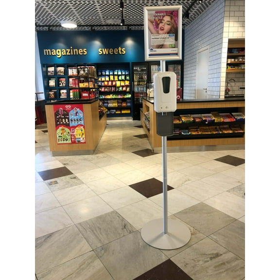 Sanitizer Stand with Dispenser and A3 Sign Holder (Liquid Spray)