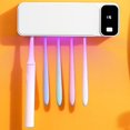 thumbnail image 1 of Sanitizeri Toothbrush Cleaner with 5 Slots, Rechargeable Wall Mounted Toothbrush Holders for Bathroom Family, No Drilling Smart Timer Function Auto Cleaning, Birthday Gift Pick, 1 of 7