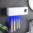 thumbnail image 1 of Sanitizeri Toothbrush Holder, Sanitizeri Toothbrush Cleaner, 2000mAh Rechargeable Cordless Wall Mounted Holders for Bathroom, 4 Slots & Timer Function, White, 1 of 8