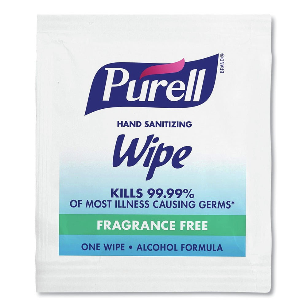PURELL Premoistened Sanitizing Hand Wipes Individually Wrapped, 5 x 7, 1000/Carton