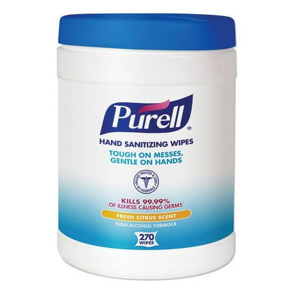 Sanitizing Hand Wipes, 6.75 x 6, White, 270 Wipes/Canister | Bundle of 10 Each