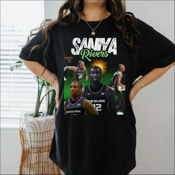 Saniya Rivers Graphic Basketball T-shirt, Unisex Heavy Cotton Tee, Basketball Player Gift, Sports Fan Apparel, Graphic Tee Shirt,