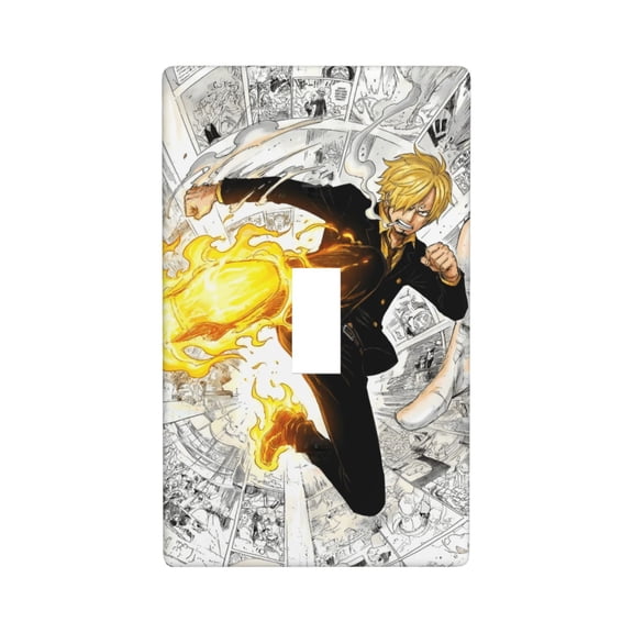 Sanji Single Toggle Light Switch Plates Outlet Covers Decorative Electrical Wall Plate 1 Gang Receptacle Switchplate Decorate Plug Cover For Bathroom Bedroom 4.5 * 2.76 Inch