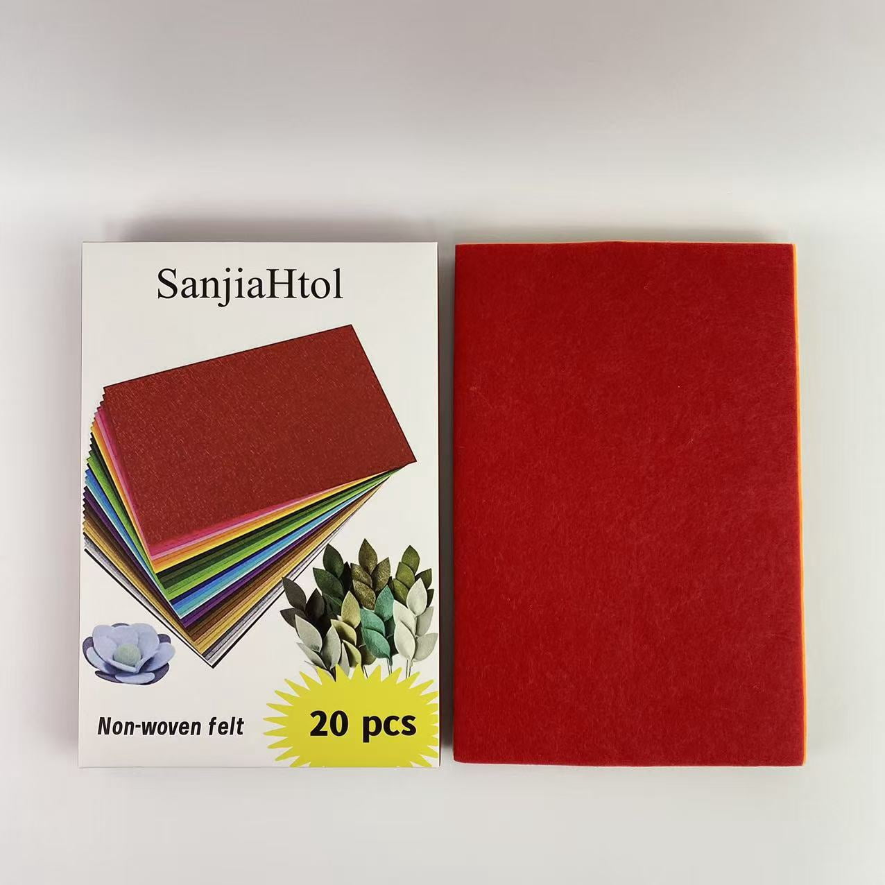 SanjiaHtol Non-woven felt,Felt Fabric Sheets, 12" x 8" Craft Felt Fabric Sheets, Assorted Felt Stiff Fabric Square