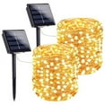 thumbnail image 1 of Sanjicha Solar String Lights Outdoor, 2-Pack Each 72Ft 200 Led Super Bright Solar Lights Outdoor, Waterproof Copper Wire 8 Modes Fairy Lights For Christmas Decorations Party Holiday (Warm White), 1 of 7