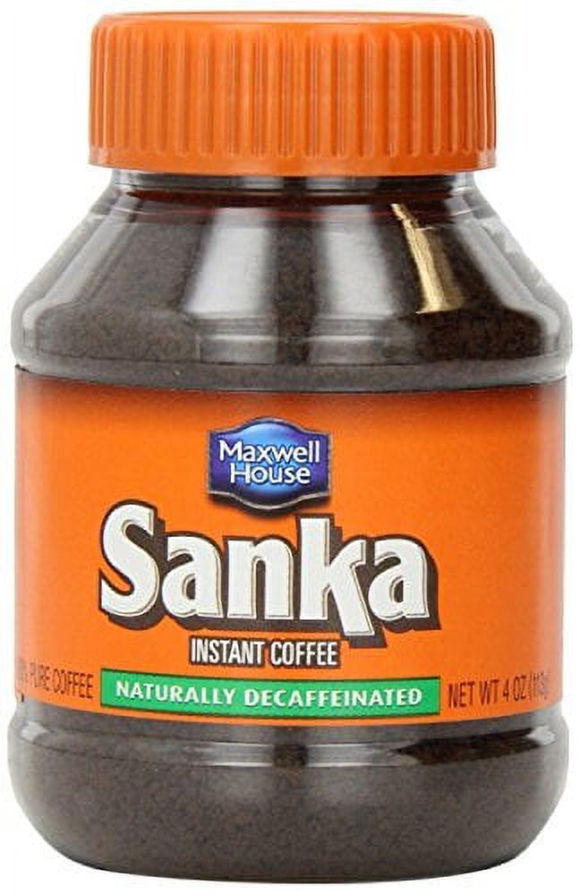 Sanka Instant Coffee Naturally Decaffeinated by Maxwell House, 4 Ounce Jar (2 Pack)