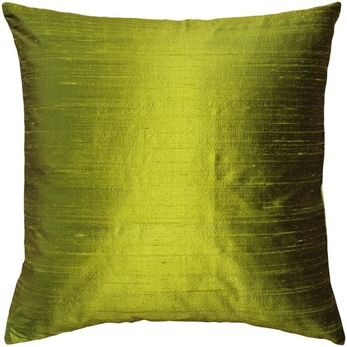 Chartreuse Green Dupioni Silk Square Throw Pillow 16x16