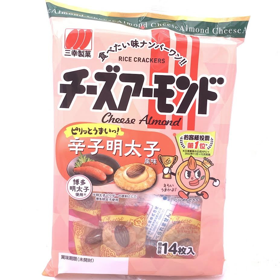 SankoSeika Cheese Almond Spicy Cod Roe Flavor Rice Crackers 14pcs ...