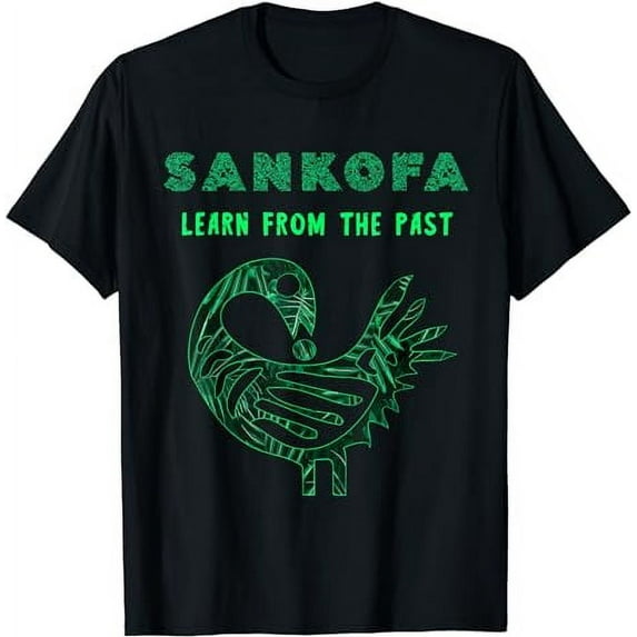 Sankofa Bird Afrocentric Adinkra Symbol Forest Pattern T-Shirt