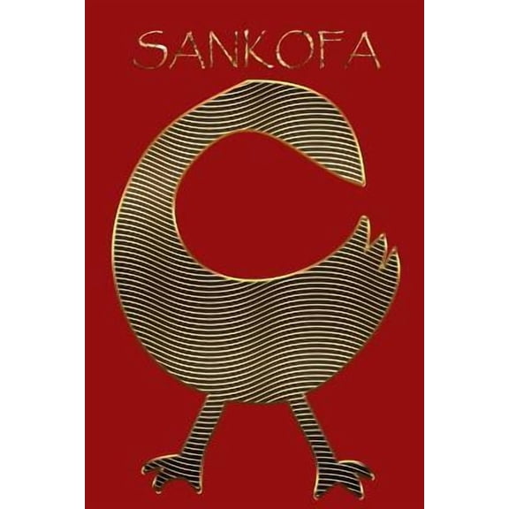 Pre-Owned Sankofa: Bird Gold Adinkra Red Softcover Note Book Diary Lined Writing Journal Notebook 100 Cream Pages Ghanaian Asante Remembe