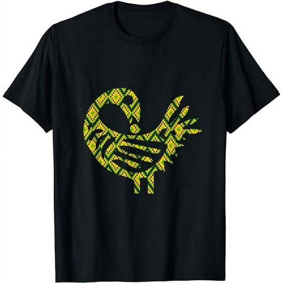 Sankofa Bird Simple Pattern Afrocentric Adinkra Symbol T-Shirt