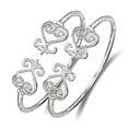 thumbnail image 1 of Sankofa Ends .925 Sterling Silver West Indian Bangles Silver Cuff Bracelets Handmade Bangles, 1 pair, 1 of 3