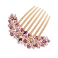 thumbnail image 1 of Sankuwen Women Rhinestone Inlaid Flower Hair Comb Hairpin Barrette Accessory,Also Perfect Mother's Day Gifts for Mom (Purple), 1 of 6