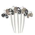 thumbnail image 1 of Sankuwen Women Rhinestone Inlaid Flower Hair Comb Hairpin Barrette Accessory, 1 of 8