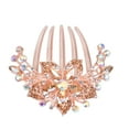 thumbnail image 1 of Sankuwen Women Rhinestone Inlaid Flower Hair Comb Hairpin Barrette Accessory, 1 of 1