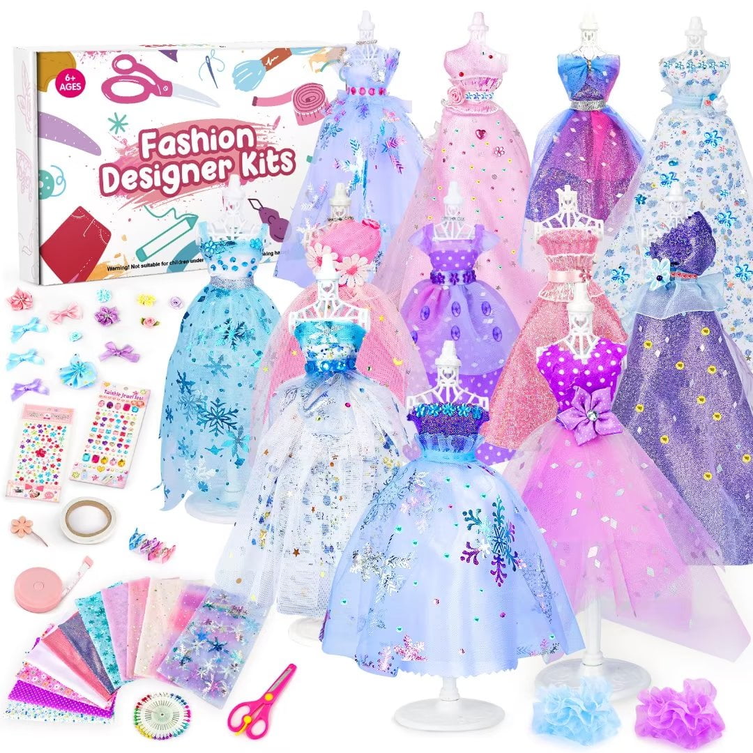 Kids Craft Kit VICASKY DIY Fashion Designer Kit - Sewing Material Set For Making Doll Clothes & Dress Design Fabric And Mesh Dressmaking Set Kids Craft Kit VICASKY DIY Fashion Designer Kit - Sewing Material Set For Making Doll Clothes & Dress Design Fabric And Mesh Dressmaking Set