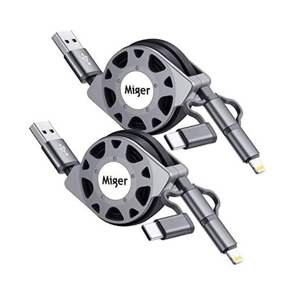 Sanlf USB C Multi Charging Cable, (2 Pack 4FT), 3 in 1 Charging Cable Nylon Braided Universal Charging Cable with Type-C, Micro USB,IP Port for iPhone16/15 Series/Cell Phones & Pads and Other Devices