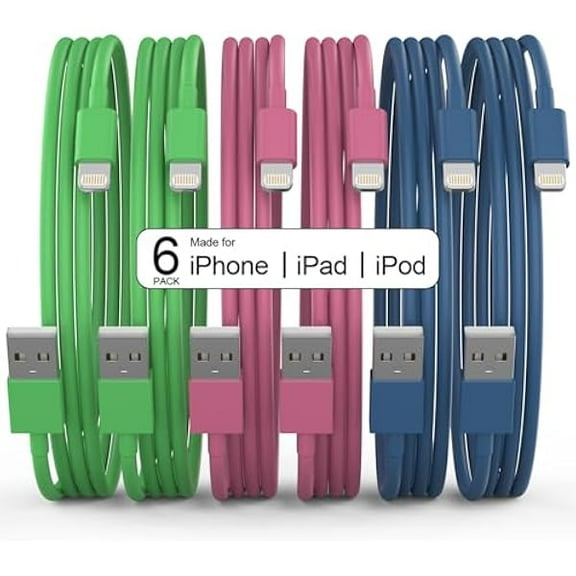 Sanlf iPhone Charger, [Apple MFi Certified] 3Pack 6FT USB A Cable for Long Charger Cable, Fast iPhone Charging Cord Compatible with with iPhone Xs Max/XS/XR/X/8/7/6S/6/Plus/SE/iPad(Silver)