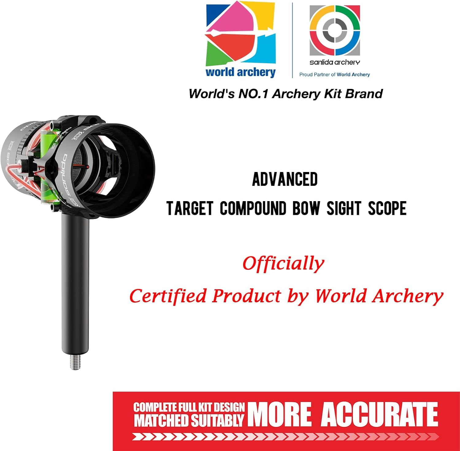 Sanlida Archery Hero10 Advanced Target Compound Bow Sight Scope(8X ...